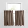 PONY DANCE Kitchen Curtains 36 inch - Tiers Valances Blackout Window Drapes Thermal Insulated Blinds Matching with Curtain Panels, 42 Width x 36 Length, Mocha, Set of 2