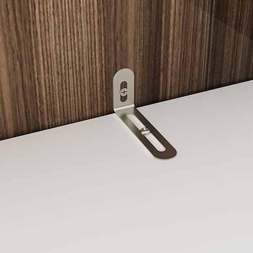 Miniatura 9 de FAMAPY Armario de 2 puertas, Armario alto y estrecho con barra para colgar, manijas de metal dorado, armario para dormitorio, armario blanco (15.7