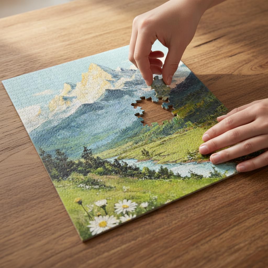 Puzzle en Bois Thème Montagne Adulte, 16 modèles, avec Cadre, 300 pièces