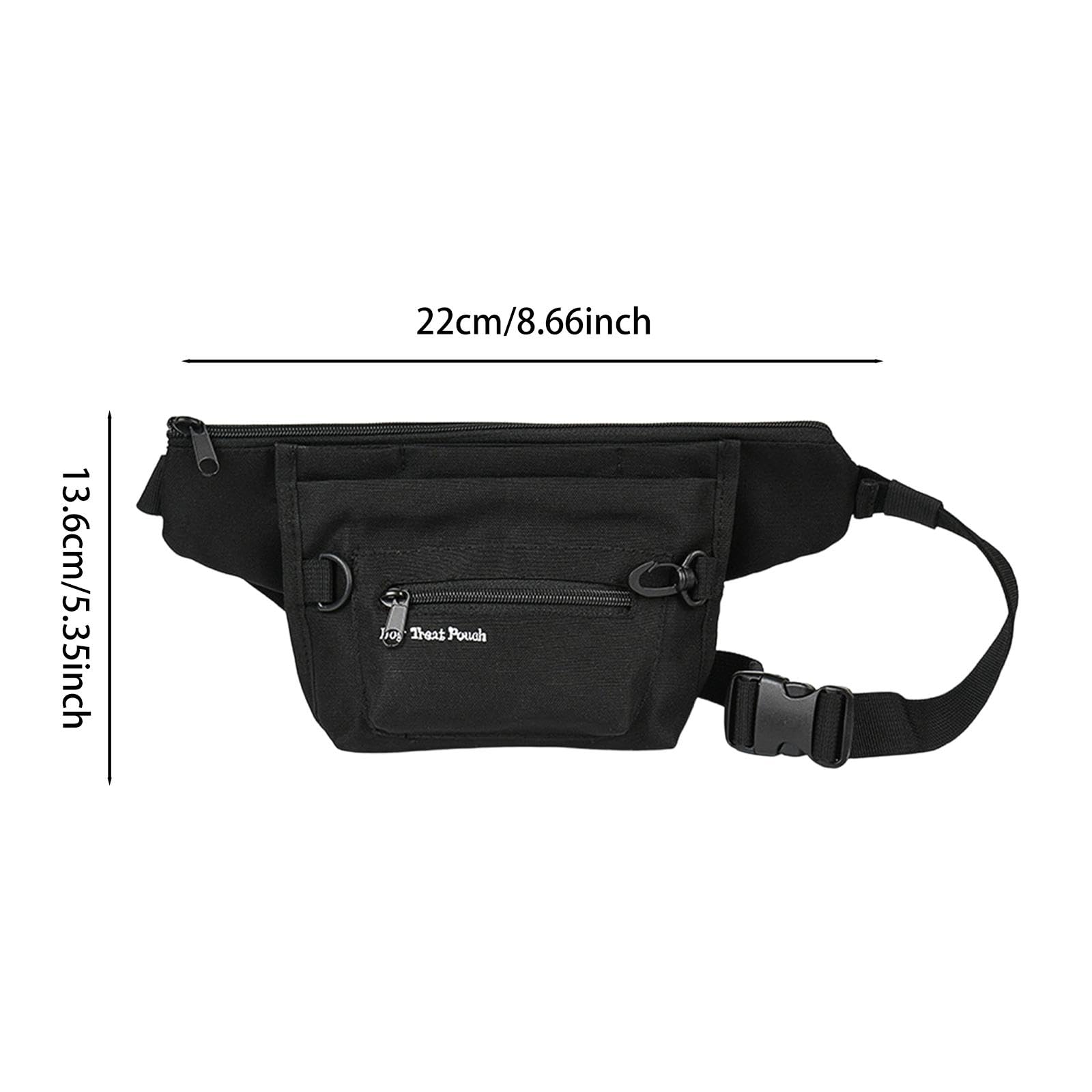Pochette à Friandises pour Chien, Sac à Multi-Poches, Léger, Idéal pour Les Promenades et L'entraînement Canin en Extérieur, Noir