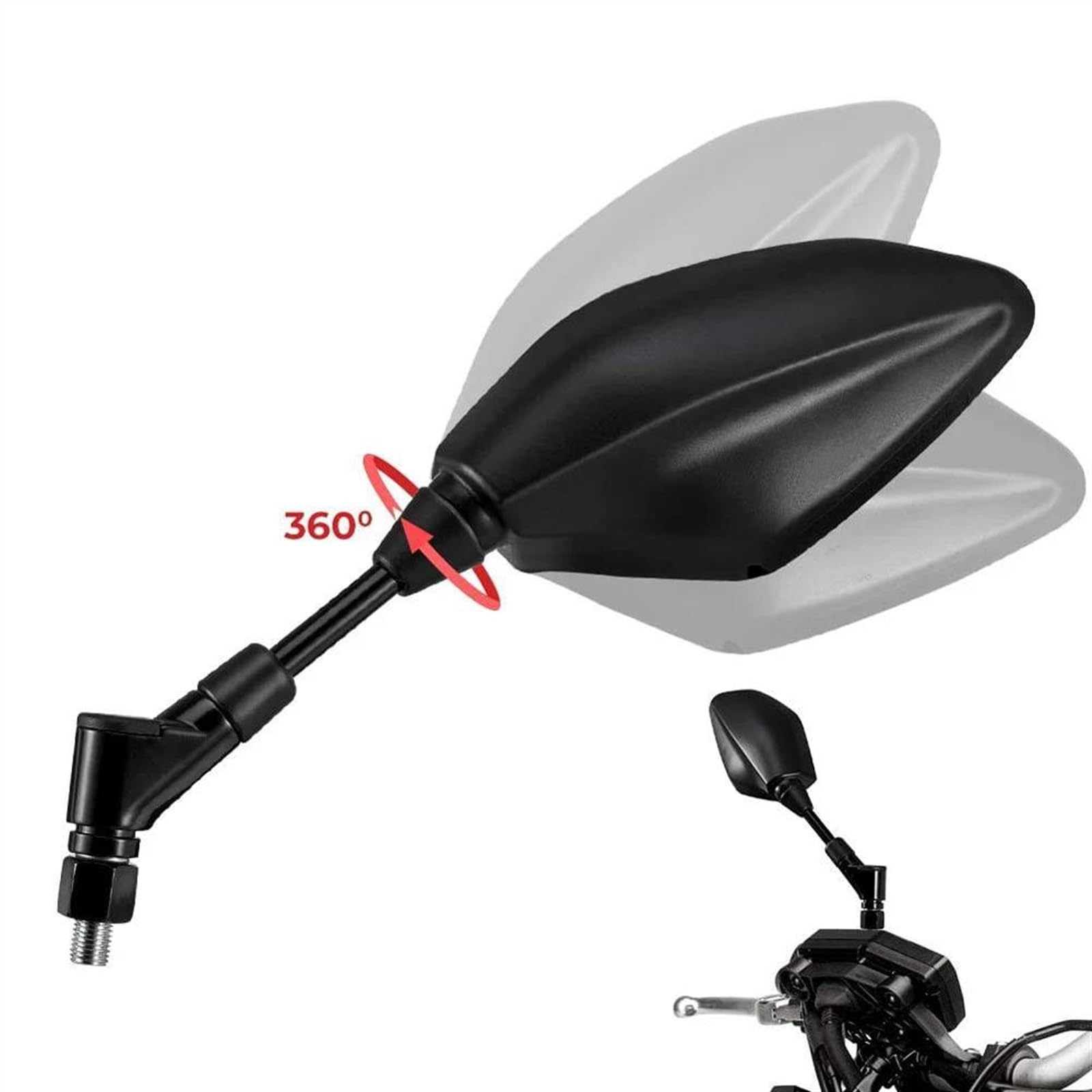 Espejos retrovisores Espejo Retrovisor De Motocicleta Piezas De Repuesto Giratorias Ajustables Izquierda Y Derecha para Y&amaha MT-01 MT-03 MT-07 MT-09 MT-10 1 par
