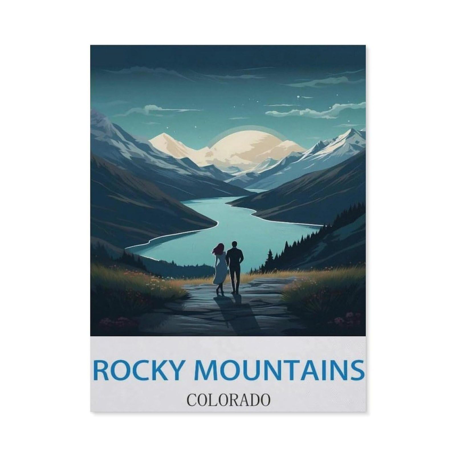 BEAYODKP Diamond Painting，Rocky Mountains Colorado ， Mountains（40x50cm）