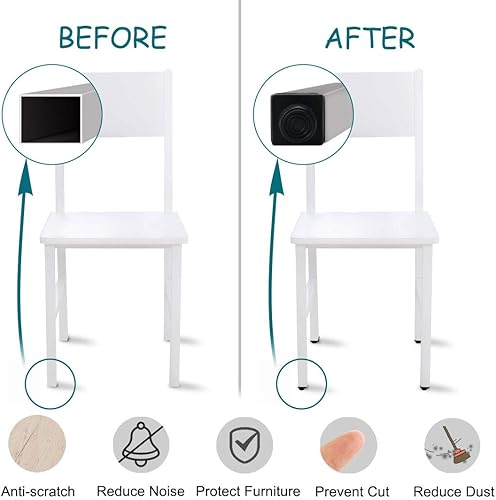 Miniatura 4 de uxcell Pies de nivelación 0.984 x 0.984 in Inserción cuadrada muebles nivelador ajustable 4 juegos