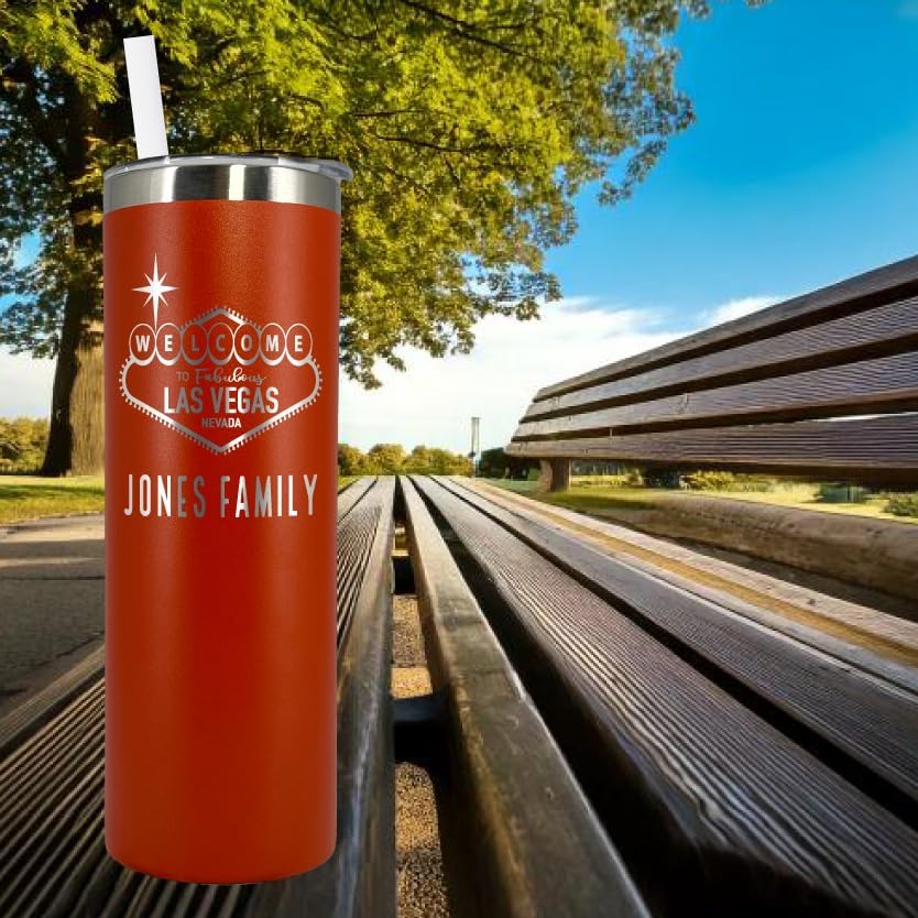 Miniatura 4 de AVITO Vaso personalizado de Las Vegas de 20 onzas, grabado con láser, aislado al vacío, acero inoxidable, vaso de café, taza de viaje para niñas,