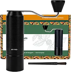 ICoffee Moedor de Café Manual M3PRO Com Capacidade de 20g/30g Com Broca Cônica de Aço Inoxidável CNC, Ajuste Interno Ajustável, Posicionamento de Rolamento Duplo (30g Preto)
