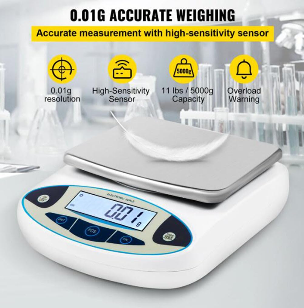 Elektroniczna waga analityczna, 0,01 g, precyzyjna waga laboratoryjna, do laboratorium, kuchni, jubilerstwa (3000 g)