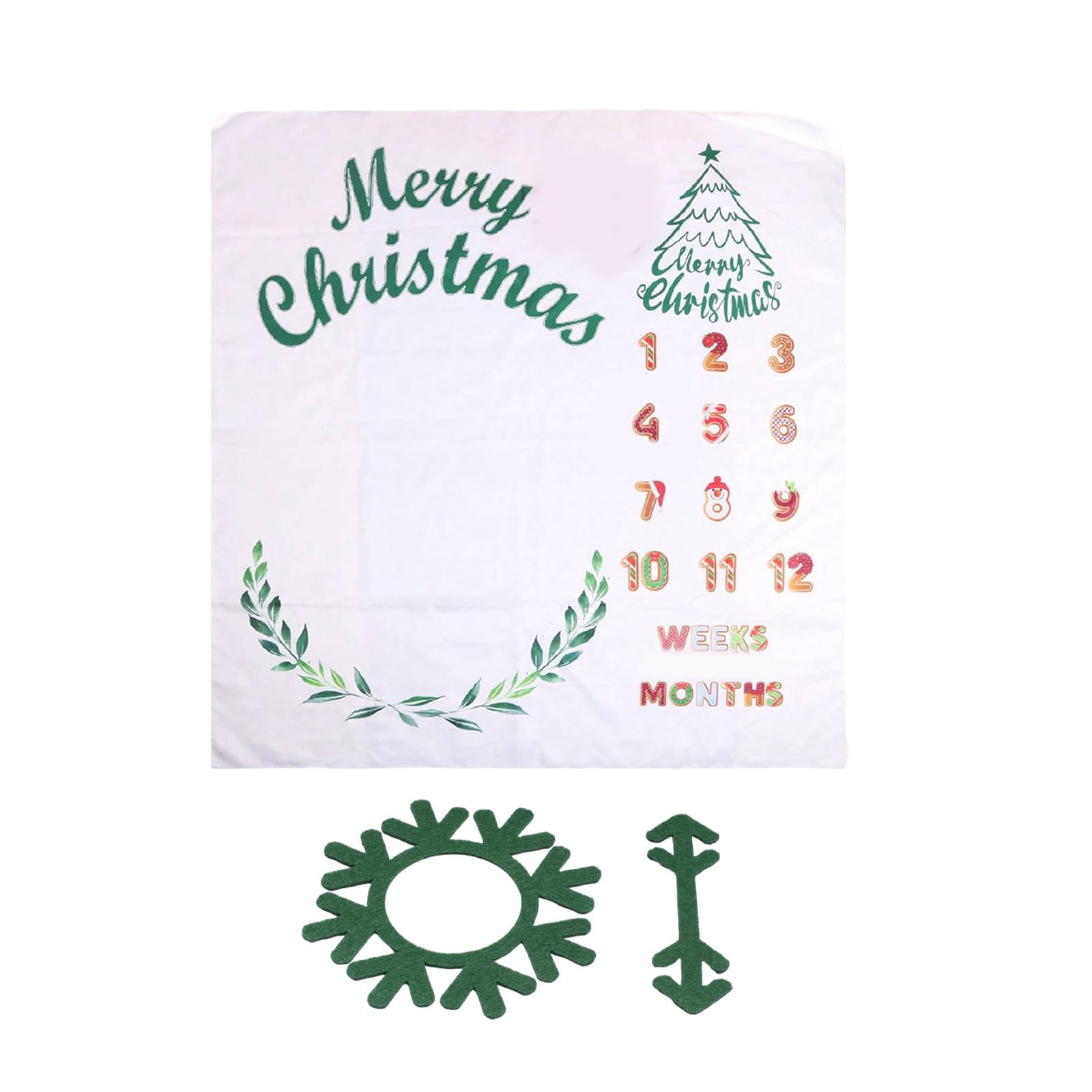 Hsioluted Christmas Baby Blanket Photography Props Photoshoots Backdrop Cloth for Boy Girls Growth Commemorative Cloth Baby Growth Chart