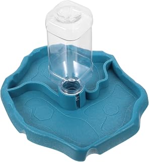 TOYANDONA Tazón Automático de Reptiles Bebedero Compacto Suministro Terrarios Color Azul