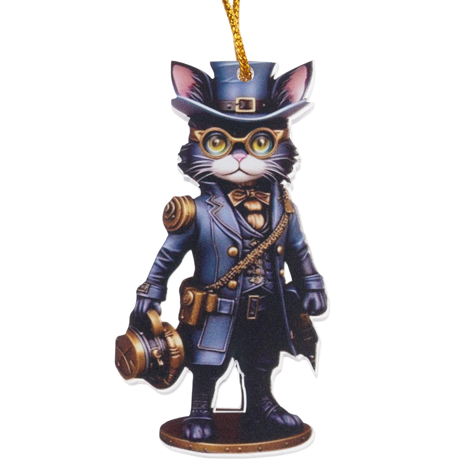 Lginzehn B Miniature Victorian Inventor Cats Figure Ornament Handcrafted Resins Sculpture For Halloween Home Decors Gift Giving Cats Figurine Decors