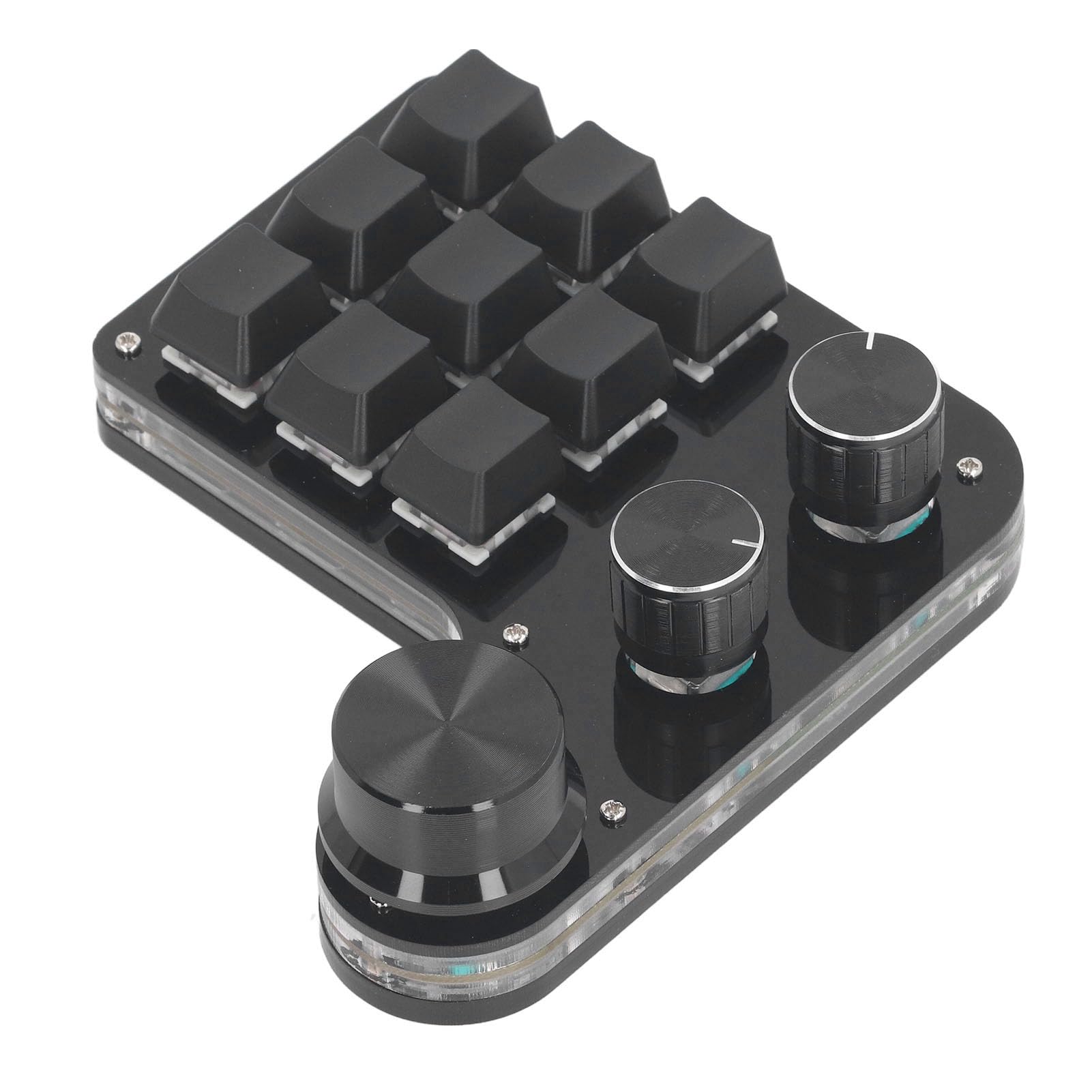 Haofy Mini -mechaniczna Klawiatura z Konfigurowalnymi Czerwonymi Przełącznikami i diodą LED RGB do Gier i Biura, Klawiatura Kablowa USB C do Rozrywki Domowej
