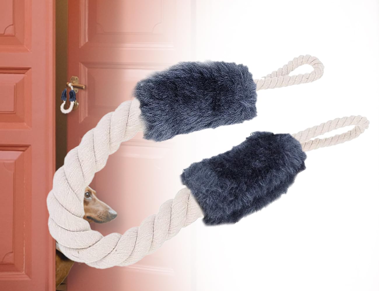 Sternstunde Fermaporta a cricchetto, 3 pezzi, in cotone, per armadi, cassetti, porte e finestre, protezione per le dita per animali domestici e bambini (marrone