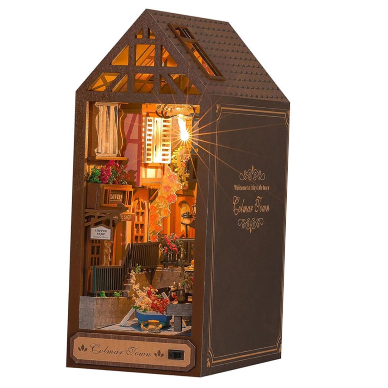 ERINGOGO Domek W Stylu Chaty DIY Model Z Drewna Miniaturowy Zestaw Do Budowy Miniaturowych Mebli Zestaw Do Budowy Miniaturowych Domków Z Drewna Kawa