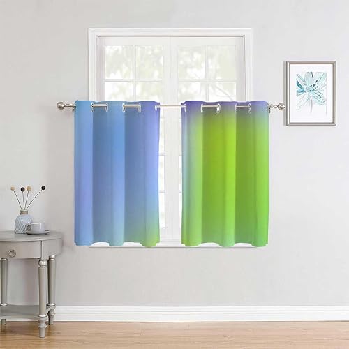 Cortinas De Cocina Modernas Colorido Rainbow Gradient Celosía Persianas para puertas correderas de vidrio, divisor de cortina de 72 pulgadas de