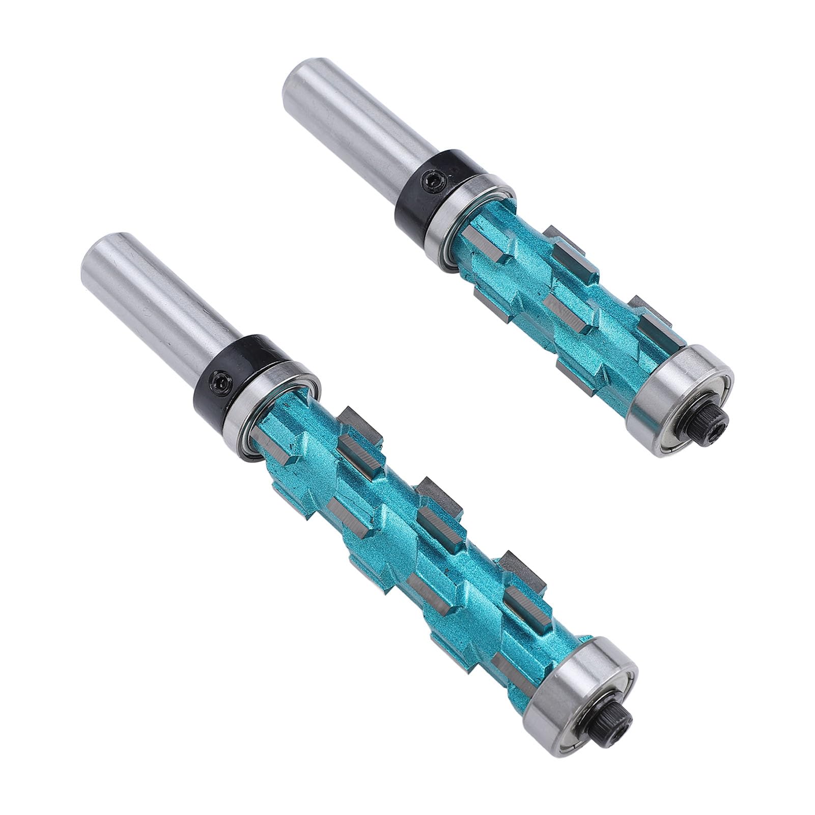 Jeanoko Trimm-Spiralfräser, Robustes, Multifunktionales Schneidwerkzeug für Holzarbeiter, CNC-Fräser für Bastler und Profis, Hartmetallmaterial, 2er-Pack für Trimmschablone