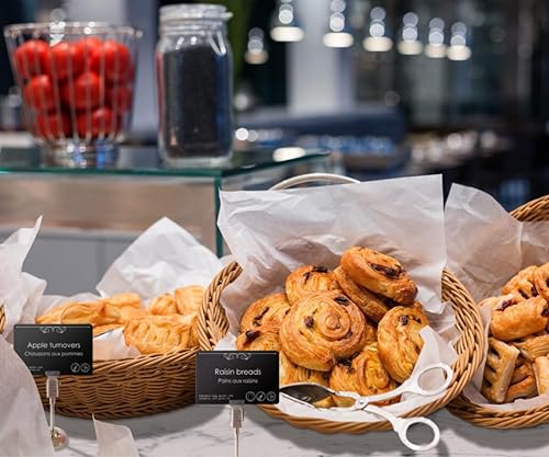 Miniatura 8 de Guest Flex - Paquete de impresión de tarjetas, etiquetas de bufé duraderas, fáciles de limpiar, personalizables, impresión rápida, monocromática, de