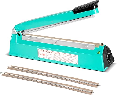 Miniatura 12 de Sellador térmico por impulso con barra de sellado, máquina de sellado y corte de bolsas de alta resistencia, 2 reemplazos adicionales (morado, 8