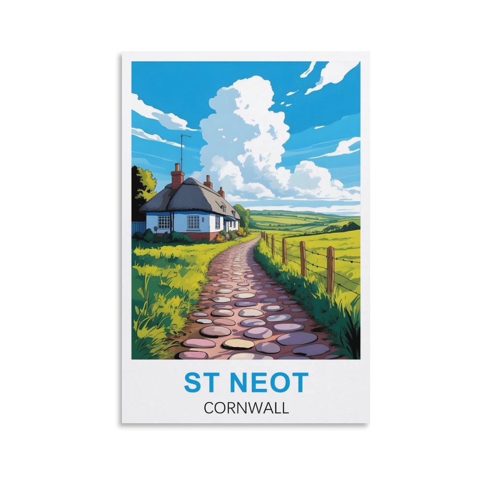 Ezmlfa S246 5D Diamond Art Kits For Beginner,St Neot Cornwall,Diamond Art House Diy Diamond Art Kits For Home Wall Decor 30X40cm