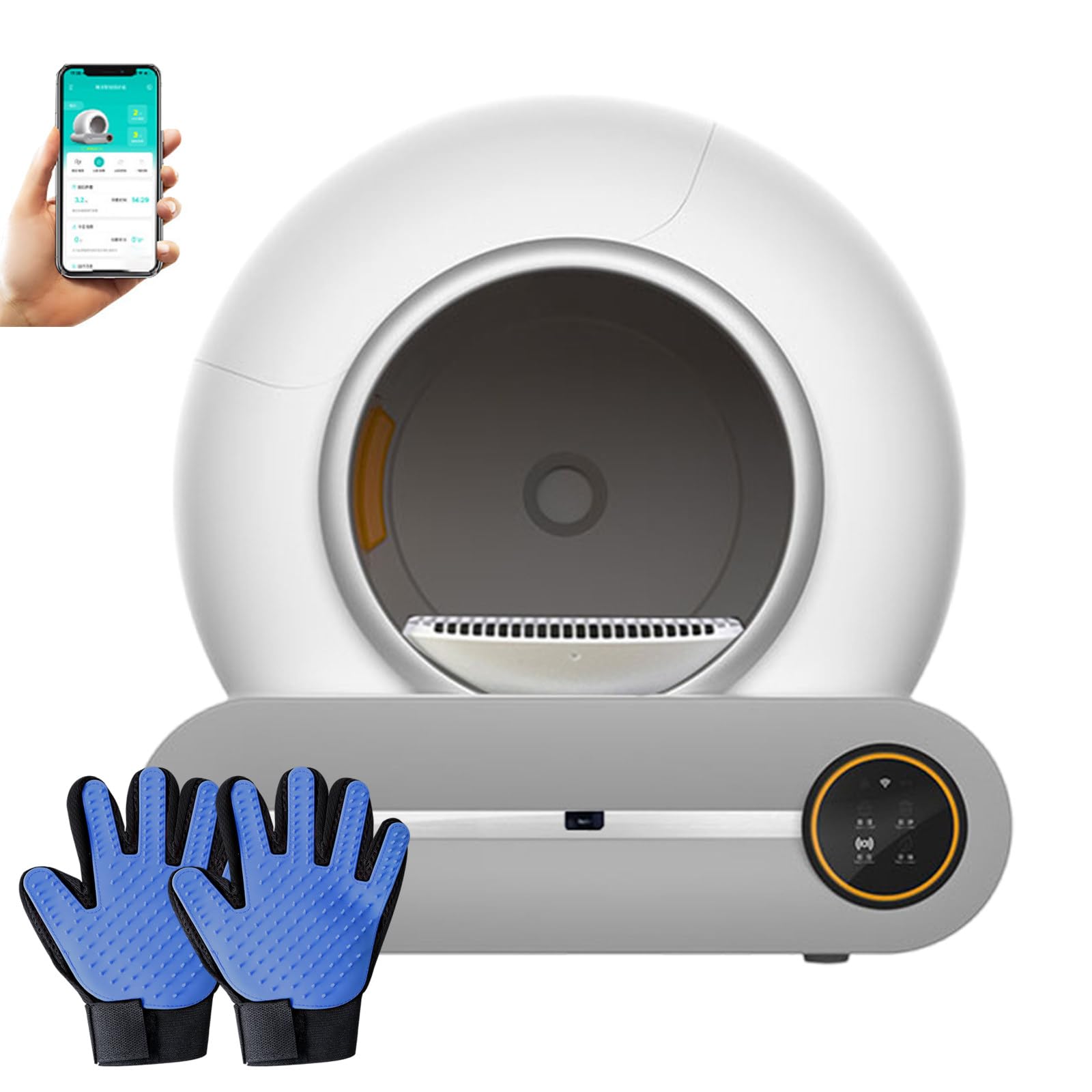 Automatyczne Kuwety Dla Kotów Z Usuwaniem Zapachów, Robot Czyszczący Kuwetę Dla Kotów ≤40 Db, Niski Poziom Hałasu, Bardzo Duża Kuweta Dla Kotów, Zamknięta Toaleta, 65 L + 9 L