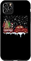 Vista 11 de Funda para iPhone 15 Pit Bull Dog Christmas Red Plaid Truck Santa Christmas Tree