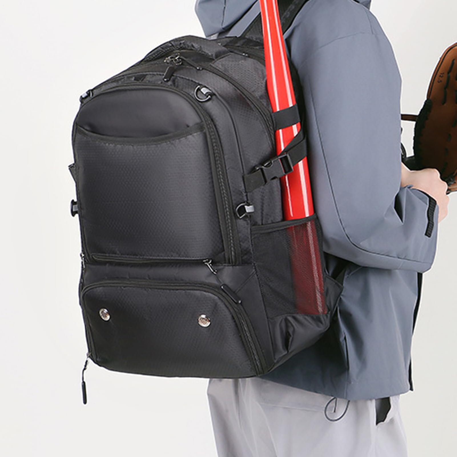 Zaino da baseball per adolescenti, zaino da basket unisex con scomparto | per palloncini, zaino da basket con trolley per escursionismo, viaggi, arrampicata e equitazione