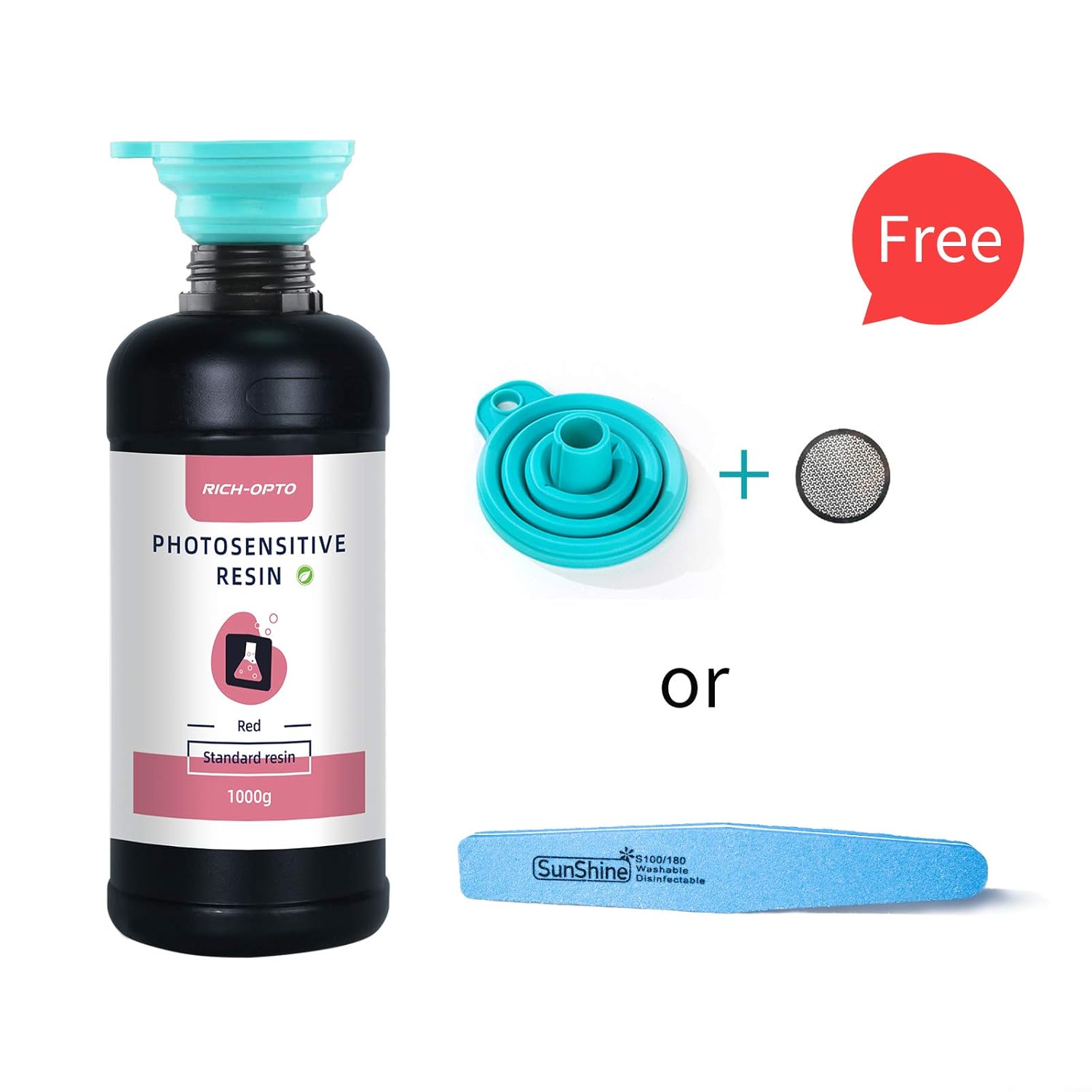 RICH-OPTO 3D Printer Resin UV-Curing 405nm Rapid High Precision Quick Curing Standard Photopolymer Resolution Low Odor for LCD 3D Printing Liquid Black 1000g : Industrial & Scientific