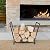FireProof Pros Indoor and Outdoor Firewood Racks with Kindling Wood Hooks. 25.6in Double Coated Firewood Storage Outdoor and Indoor Wood Holder. Waterproof, Rustproof, Stable Fireplace Log Holder