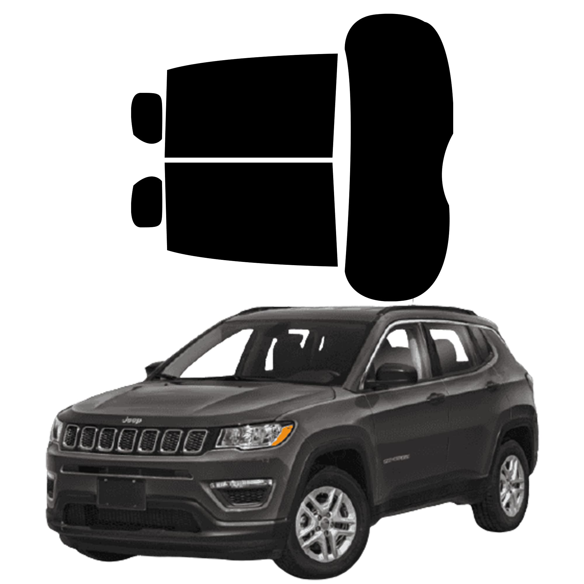 Generico Pellicole Oscuramento Vetri Auto Pre Tagliate a Misura Ricambio Compatibile con Jeep Compass dal 2017 a Oggi LOLLOMOTO (20% Scura)
