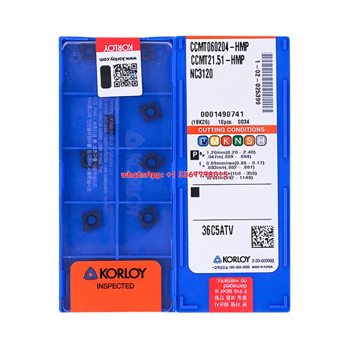 Inserto di tornitura originale KORLOY CCMT060204-VF NC3225 100% originale