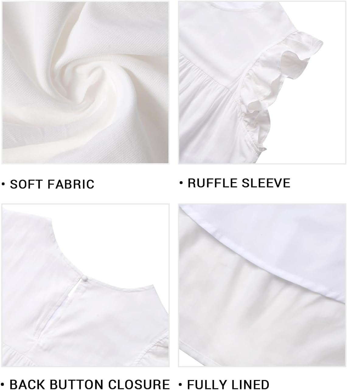 Holipick Women's Plus Size Summer Dresses Casual Short Dress Babydoll Ruffle Sleeve Swing Flowy Sleeveless Tunic Dress - Image 4