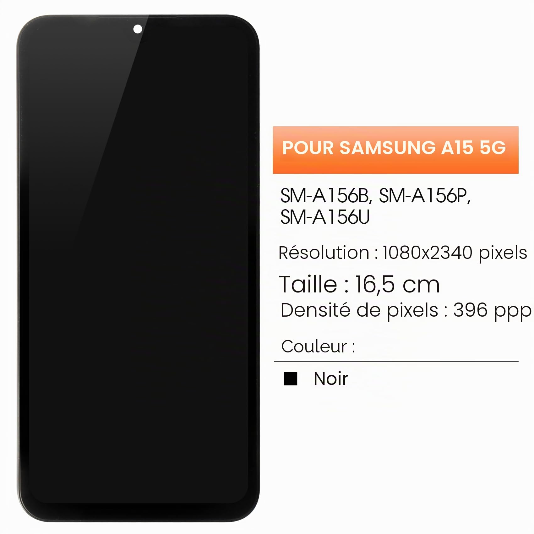 AGCUT Écran LCD pour Samsung A15 4G / 5G LCD Display pour Samsung Galaxy A15 A155F A156B 6,5" LCD Ecran Replacement Touch Screen Digitizer Assembly avec Réparation Outils, Noir avec Cadre