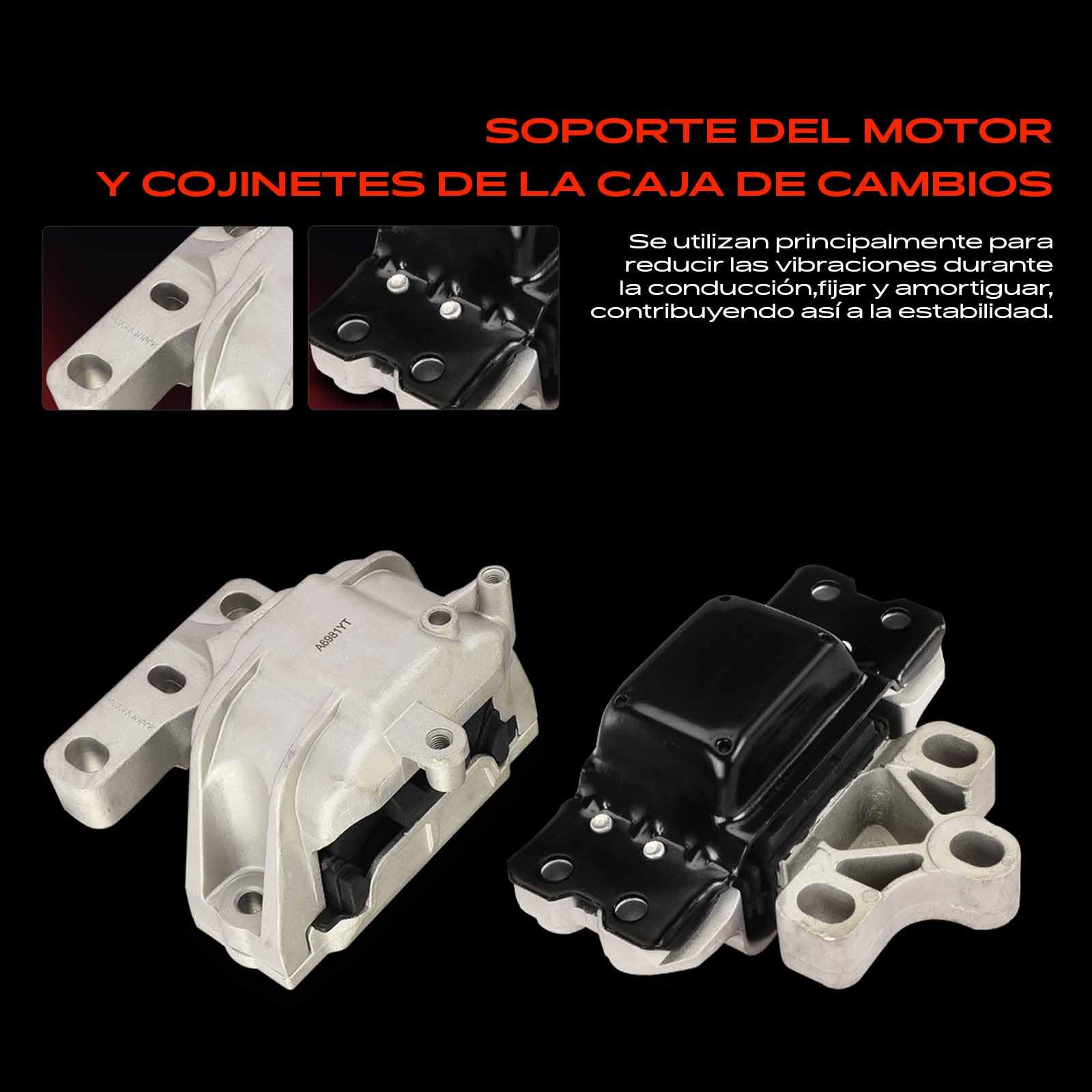 Frankberg 6 soportes de motor + 1 soporte de caja de cambios 1K0199868 | Parte inferior delantera trasero arriba; Compatible con: A3 8P1, A3 Cabriolet 8P7, A3 Sportback 8PA