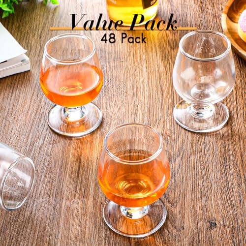 Qunclay 48 Pcs Shot Glasses Shot Glass Cute Cognac Glasses Small Brandy Snifter for Tasting Brandy Drinking Port Glasses for Whiskey Brandy Wine Beer (3.5oz) - Image 5