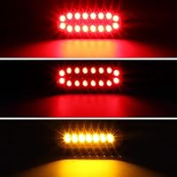 Vista 2 de Partsam 2 luces LED ovaladas de freno para remolque de camión de 6 pulgadas, luces traseras para luces traseras rojas y ámbar, luces direccionales