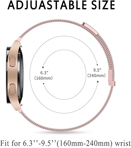 Miniatura 5 de Wanme Correas de metal para Garmin Venu 2 Plus  Venu Sq  Venu  Vivoactive 3 correa de reloj para mujeres y hombres, correa de repuesto magnética de