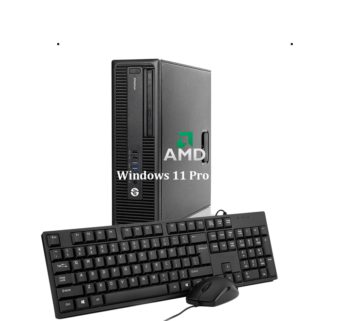 HP EliteDesk 705 G3 SFF Ordenador de sobremesa, AMD Pro A10-8770, 8 GB de RAM, SSD de 256 GB, Bluetooth, Wi-Fi, Teclado Estadounidense (QWERTY), Windows 11 Pro (reacondicionado)