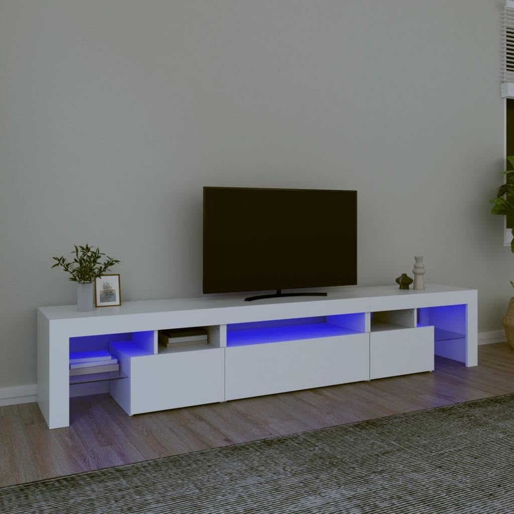 vidaXL Tv-meubel met LED-verlichting 200x35x40 cm betongrijs
