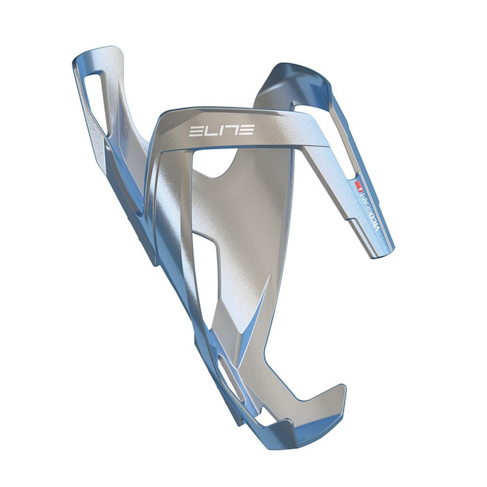 Elite Vico Glam Porta Borraccia In Fibra Di Vetro – Colore Metal Grey Con Grafica Bianca – Porta Borraccia Leggero Ed Elegante Per Bici Da Corsa, Mtb E Strada - 4