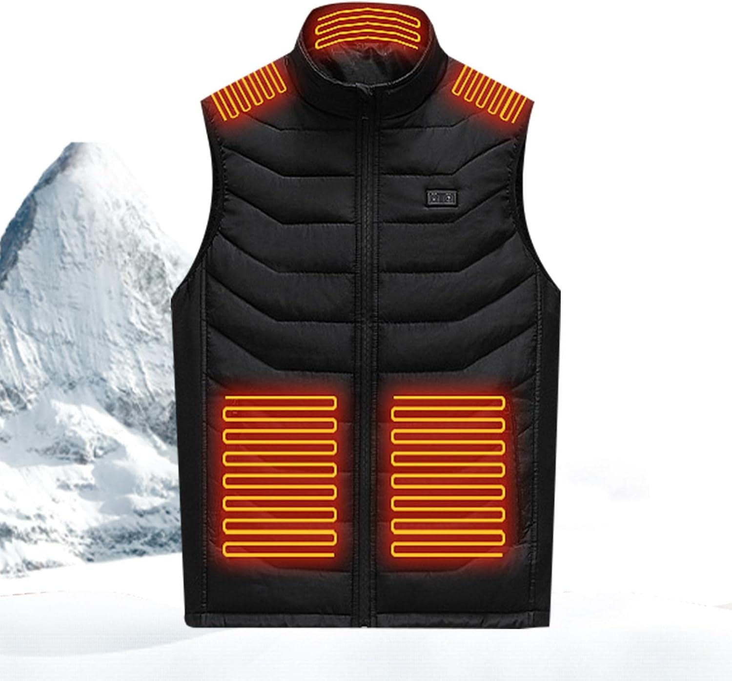 Gilet Chauffant Électrique Femme HEWINZE - Matelassé Double Commande, Batterie 7.4V, Noir Élégant