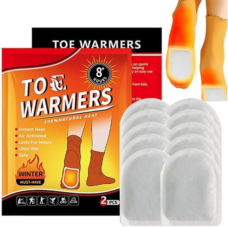 UWEJENS Toe & Foot Warmers, Body Heat Patches & Insole Warmer 6 Pcs Adhesive Safe Heating Pads for Winter, Steadfast Toastitoes Reusable Thermal Insole Patches (3 Pairs)-image-9