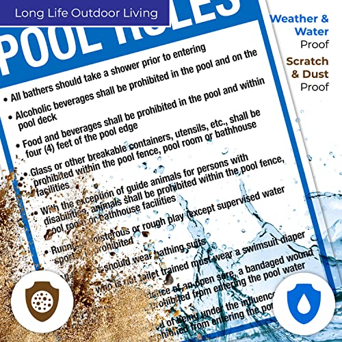 Señal de Reglas para Piscina Delaware 24x30 Pólipropileno miniatura 3