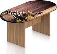 Vista 20 de Mantel ajustable ovalado, decoración de molino de viento, de poliéster elástico, mantel medieval con estampado de molinos de viento españoles