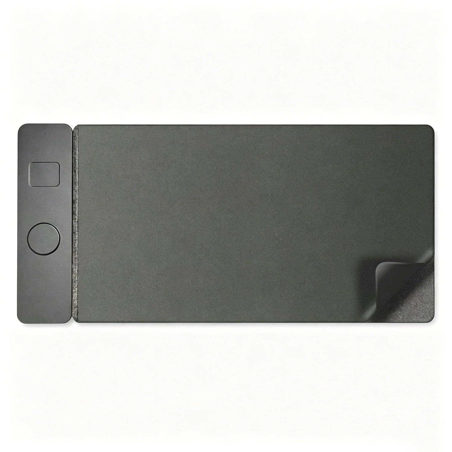 Tappetino per mouse magnetico in feltro con ricarica wireless, Ampio tappetino da scrivania in pelle, protettivo per tastiera PC con ricarica rapida(Black,78x37cm)