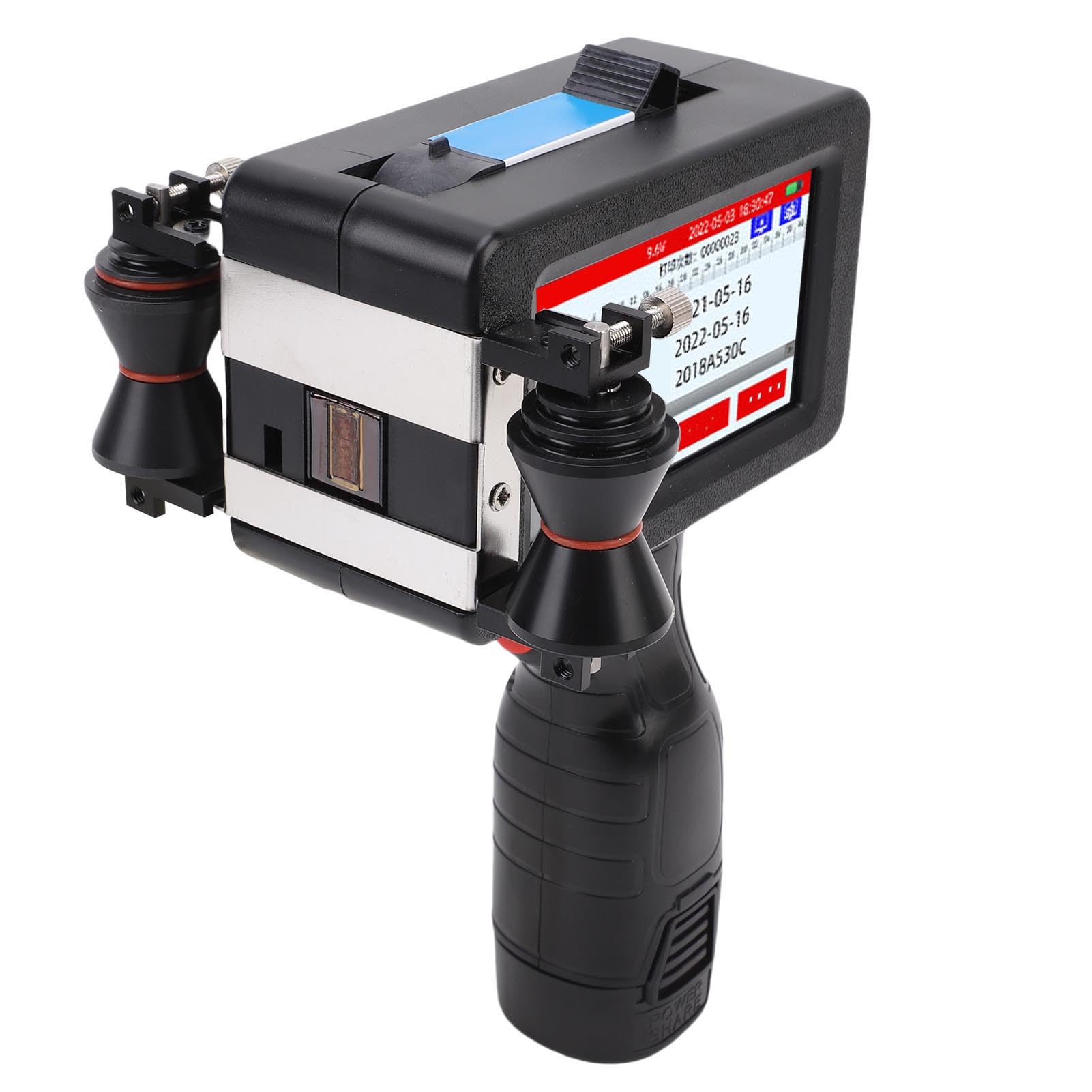 Domary Stampante a Getto D'inchiostro Portatile da 12,7 Mm, Codificatrice | Processore Quad , Touch Screen LED da 4,3 Pollici, Altezza di Stampa Regolabile da 2 a 12,7 Mm, Stampa su Cavi in ​​legno,