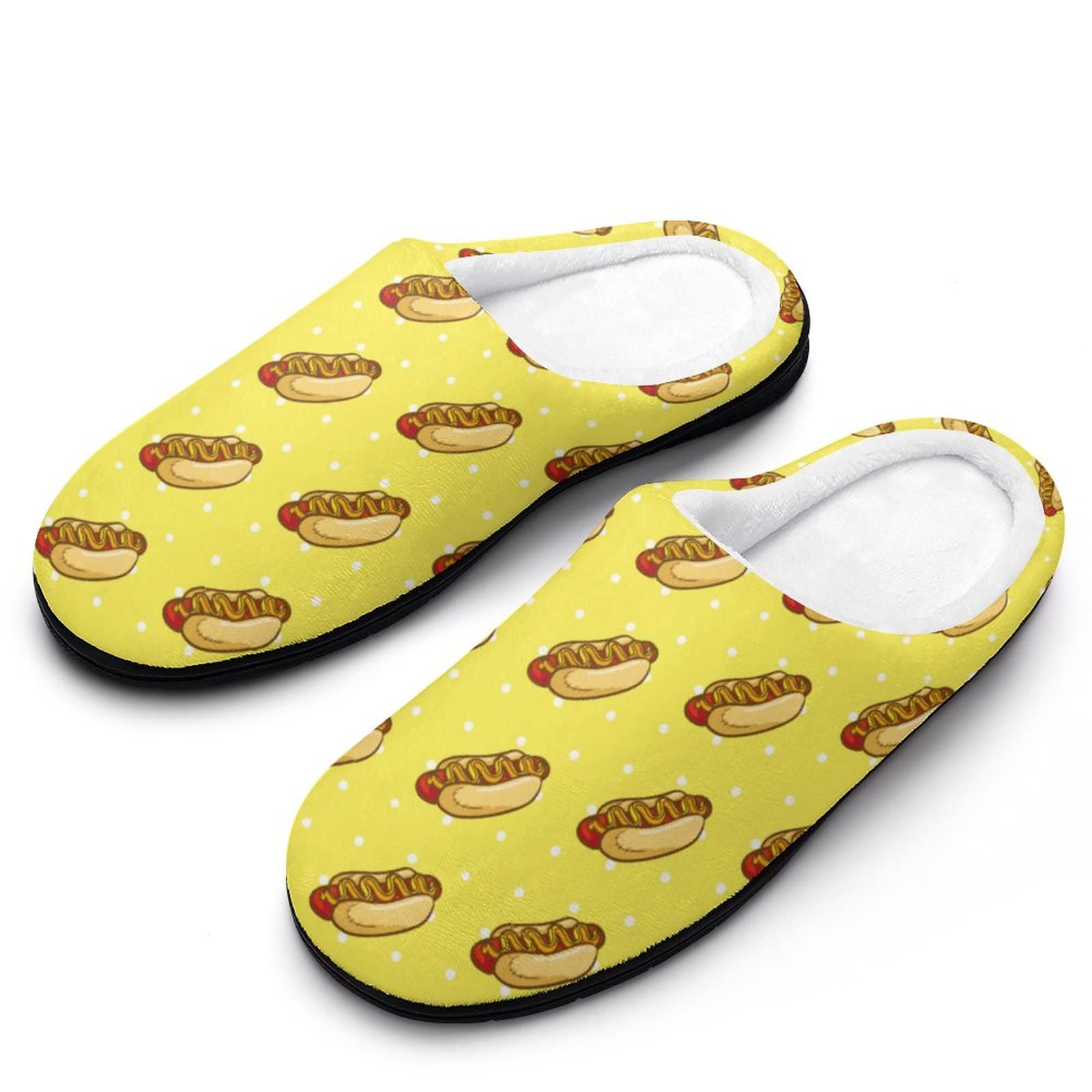 Hotdog Pattern Women's House Slippers Warm Cotton Anti-Slip Slippers Home Shoes Indoor Outdoor 9-10?40-41?