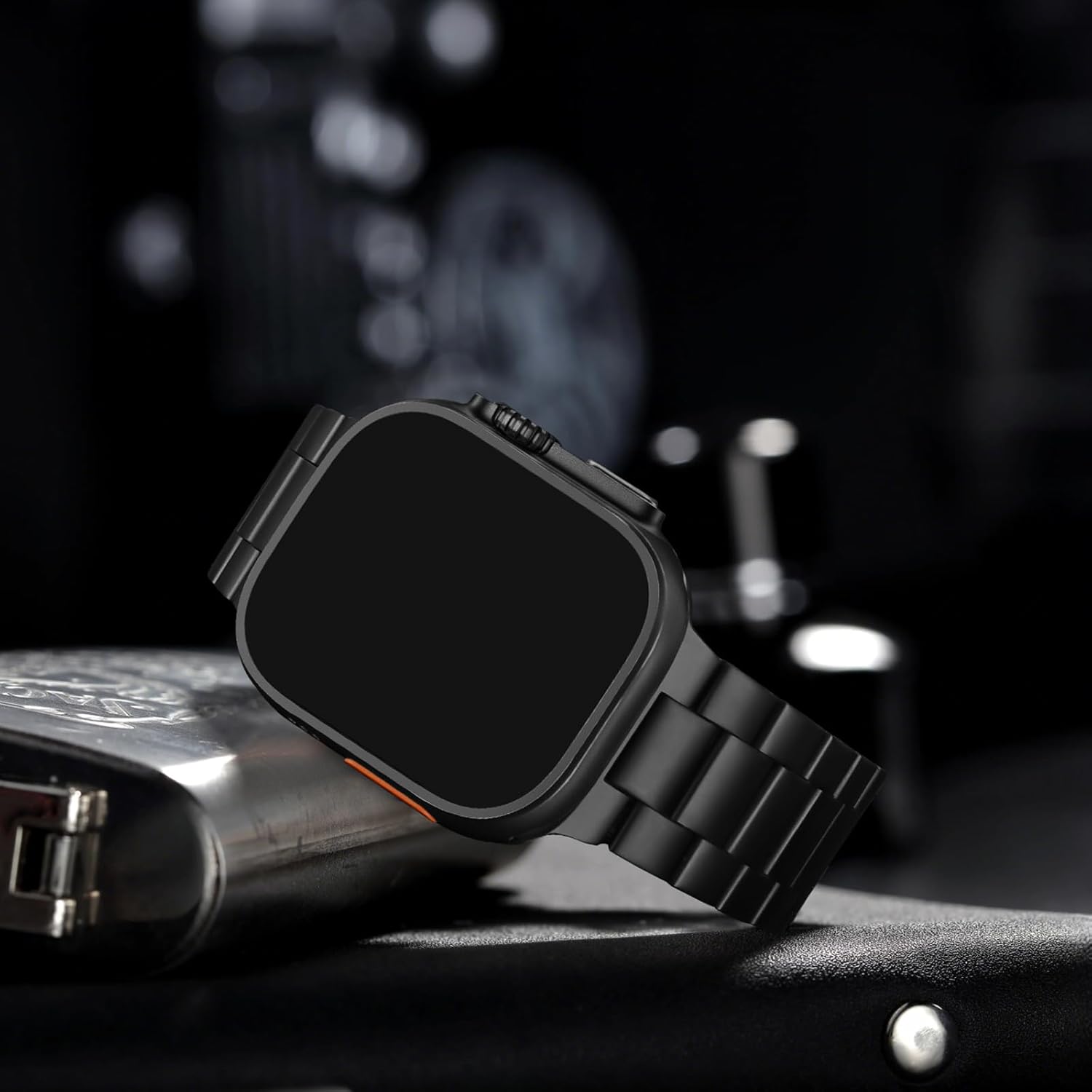 Anlinser No Tool Needed Bands Compatible with Apple Watch Band 49mm 46mm 45mm 44mm 42mm for Women Men, Stainless Steel Metal Strap Designed for iWatch Ultra 3/2/1 SE Series 11 10 9 8 7 6-1 (Black) - Image 2