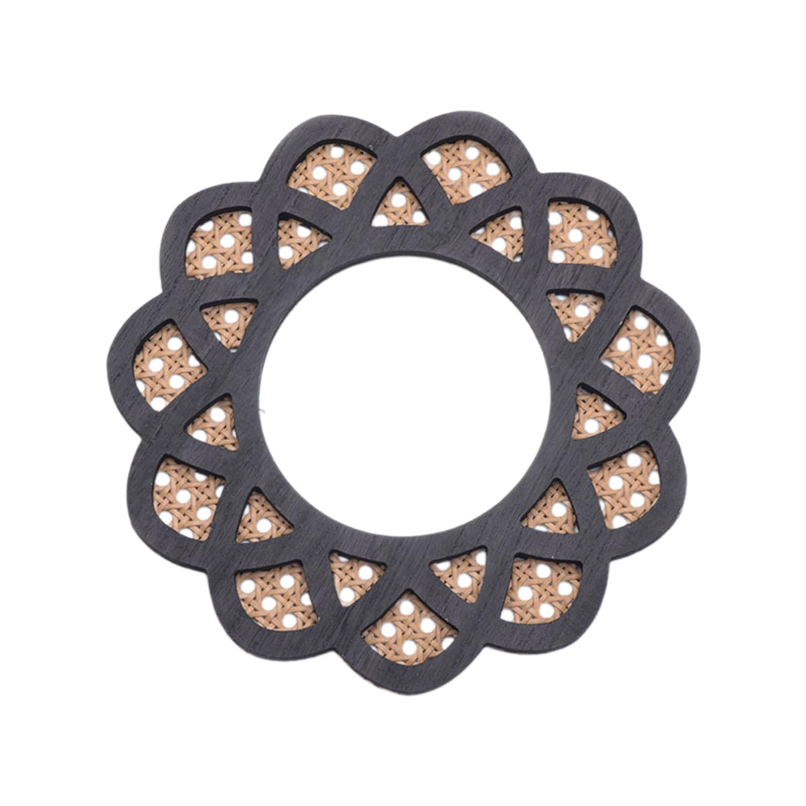 Kalttoy Woven Rattans Round Flower Frame Makeup Mirrored Wall Mirrored Bedroom Living Room Decors Hangings Wall
