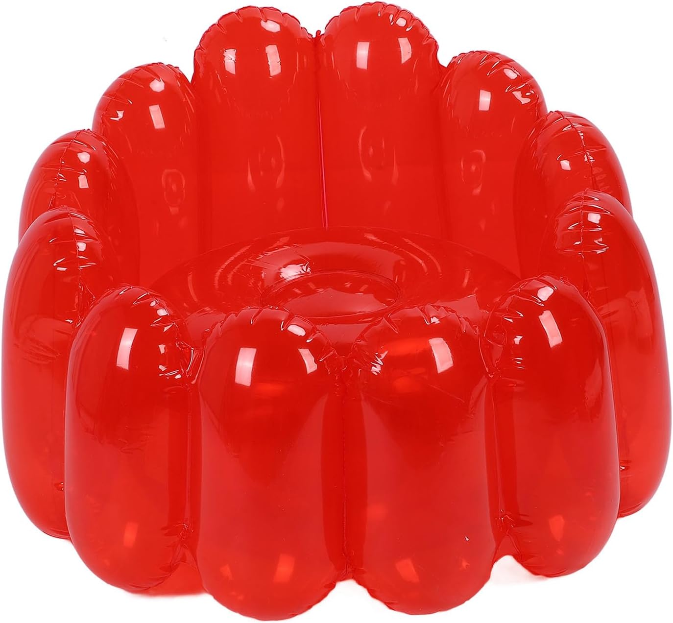 Eujgoov Indoor Outdoor Portable Blow Up Couch Stylish Inflatable Sofa Chair EyeCatching Decor for Teens, Odorless PVC Material, 29.5x22in, Great for Props in Commercial Events (Red)