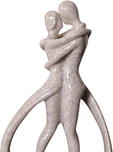 Miniatura 5 de Gazechimp Abrazar pareja abstracta figurita abrazar estatua coleccionable abrazar pareja estatua casera para chimenea, oficina, estante de