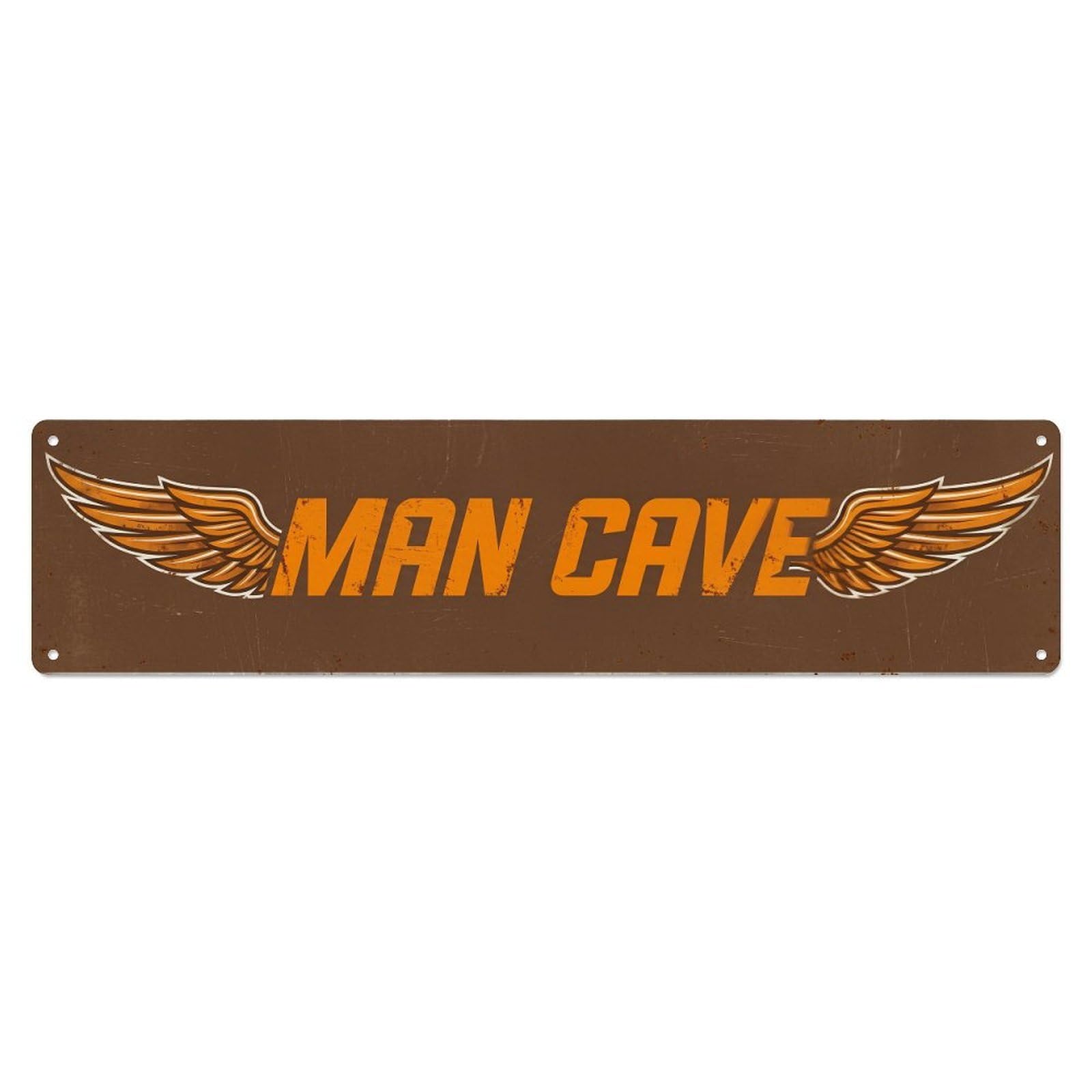 Gtthok Vintage Style Vintage Man Cave Nostalgic Vibes Retro Slogans Metal Tin Sign Plaque Wall Decor For Cafe, Club, Garden Metal Poster 4X16inch