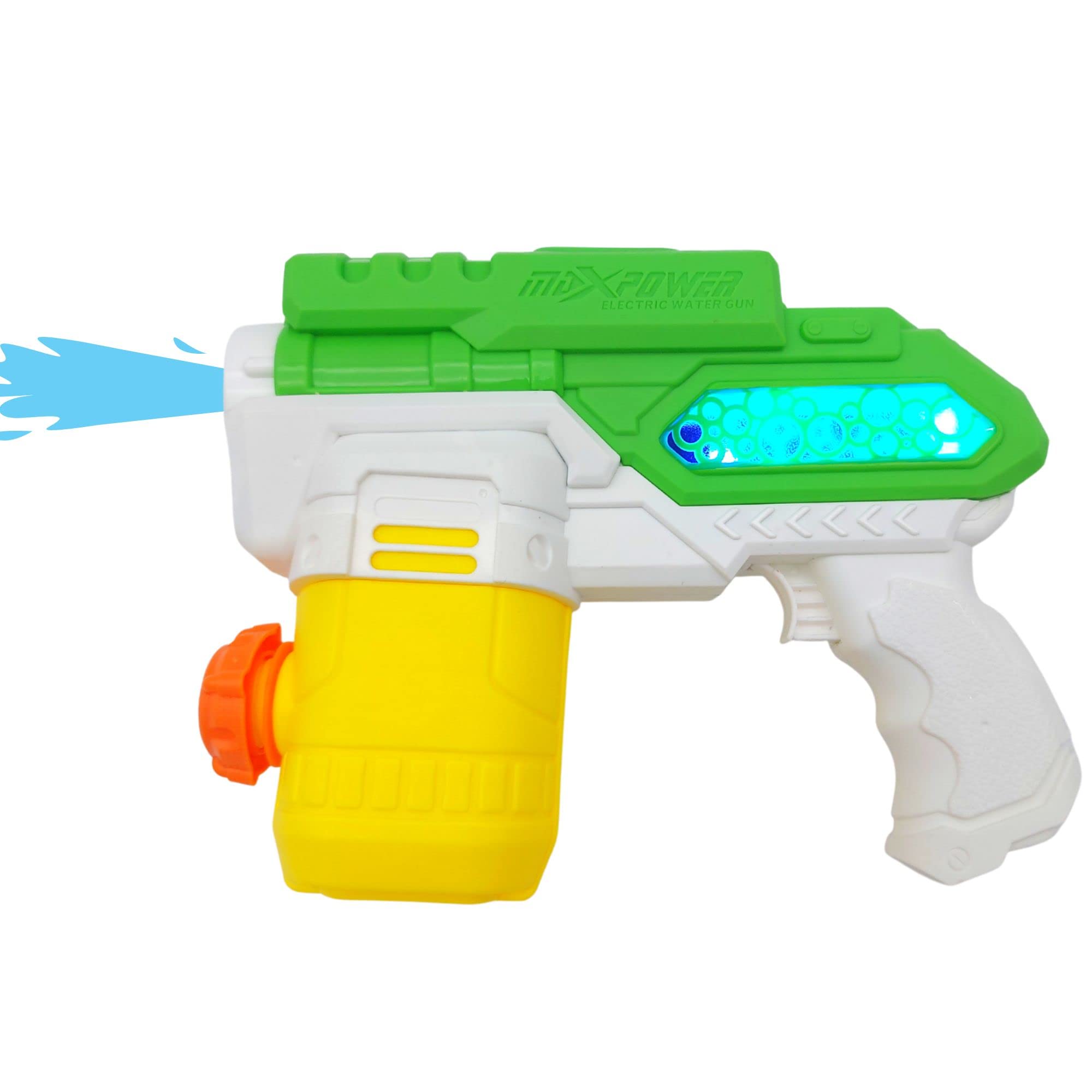 Pistolet à Eau électrique Alldoro 63078 - 22 Cm, Lumière LED, Portée Jusqu'à 8 M, Pour Enfants Dès 3 Ans, Bleu